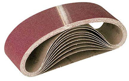 MioTools Fox Bandes abrasives, 610 x 100 mm, p. Ponceuses à bande portatives, Corindon normal (Lot de 10) G100