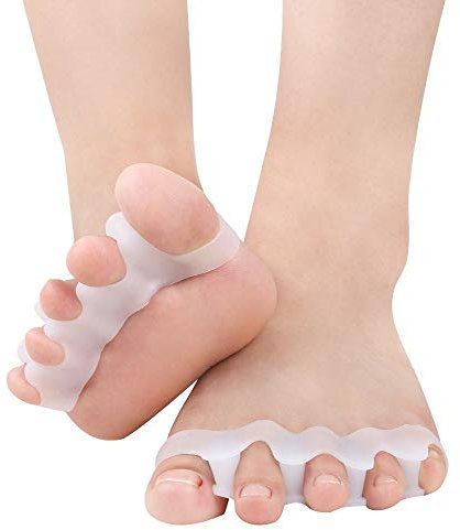 2 PZ Divaricatore per le dita dei piedi, BIOGEL morbidissimo, Aiuta a sistemare l'alluce valgo, dita a martello, dita incrociate e più. Distanziatore delle dita dei piedi per Yogis, Ballerini e Atleti