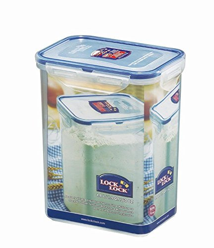 Lock & Lock Frischhaltedose, Vorratsbox, Vorratsdose, 1,8 Liter rechteckig, hoch, 6 Stück, 151 x 108 x 185 mm, transparent