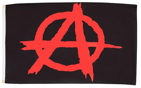 AZ FLAG - Drapeau Anarchie Noir et Rouge - 90x60 cm - Drapeau Anarchique 100% Polyester Avec Oeillets Métalliques Intégrés - Pavillon 50 g