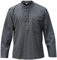 SHOPOHOLIC FASHION Camicie da Uomo Hippy con Colletto a Fascetta in Tessuto di Canapa Tinta Unita, Grigio, 3XL