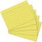 Exacompta 38089B 100er Pack Premium Karteikarten liniert DIN A8 ideal für die Schule, zum Lernen von Vokabeln und passend zur Bunnybox Lernkartei 55 x 74 mm gelb