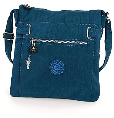 sportliche Handtasche/Schultertasche/Umhängetasche aus Nylon blau