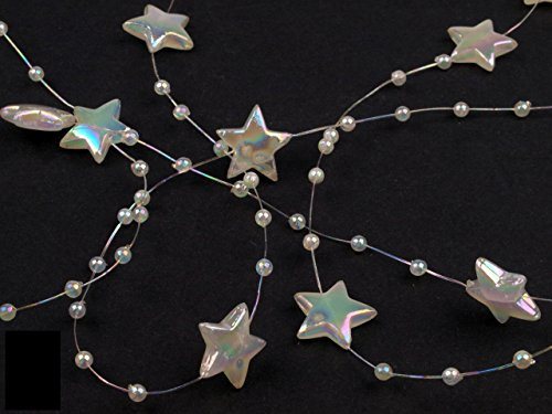 Schnoschi 2m Creme Sterne Perlenband Perlenkette Perlengirlande Perlenschnur Weihnachten Advent Deko Perlen Tischdeko Meterware