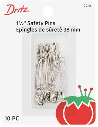 Dritz 72-2 Safety Pins, Size 2 (10-Count), Nickel