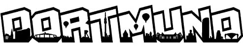 Samunshi® Wandtattoo Dortmund Schriftzug Skyline in 6 Größen und 19 Farben (120x18,7cm schwarz)