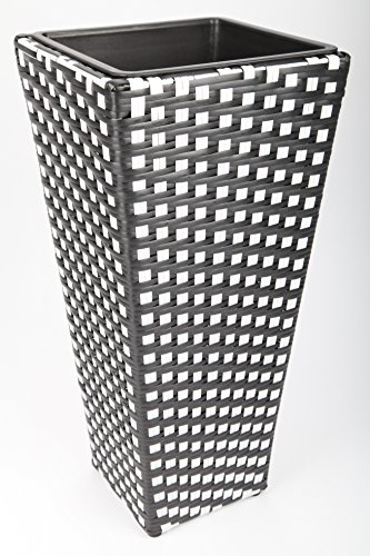 point-garden Blumenkübel Pflanzkübel Pflanzgefäß Blumentopf Polyrattan H 61cm