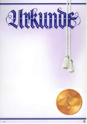 Albert Hoffmann Urkundenverlag Tischtennis / 910/941 / / PC-Urkunden (170 g/m²) 50 Stk
