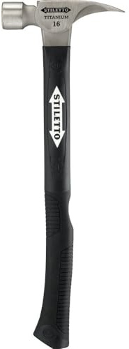 Stiletto TI16SC-F 16 oz Ti Smooth Face with Curved Poly-Fiberglass Handle, 18