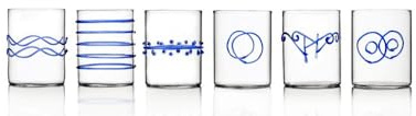Ichendorf Milano Set di 6 Tumbler, Collezione Decò Blu, 30 cl, Vetro Borosilicato, Fatto a Mano