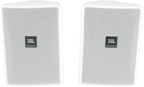 JBL Control 23-1 Ultra-Compact Indoor/Outdoor Background/Foreground Speaker, White (Pack of 2)