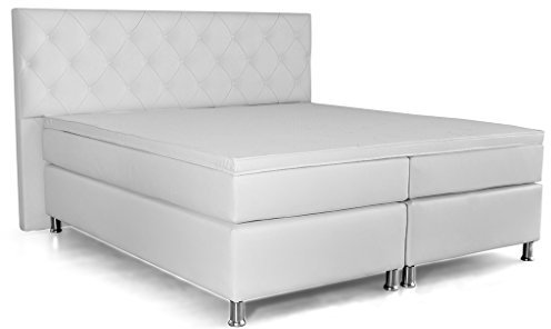 Inter Boxspringbett Turin 180x200 cm Kunstleder Weiß