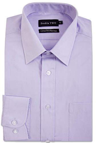 Men's Lilac Long Sleeve Non-Iron Cotton Rich Shirt