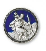 Christopherus-Plakette mit Magneten - Farbe: blau