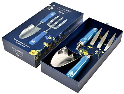 Burgon & Ball RHS British Meadow Gardening Carbon Steel Trowel & Fork Set With Gift Box