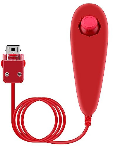 OSTENT Controller Nunchuck Cablato Basato sul Movimento per Nintendo Wii Console Video Game Colore Rosso