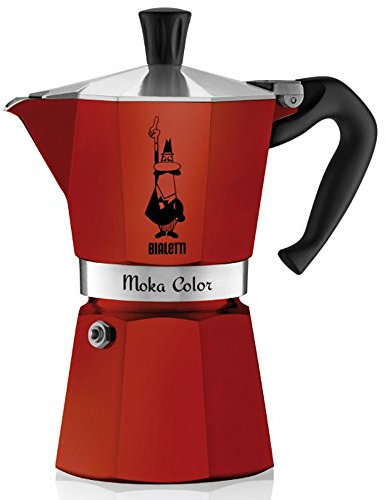 Bialetti - 2033 - Moka Color - Cafetière Italienne en Aluminium - 6 Tasses - Bordeaux
