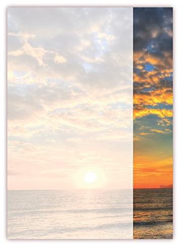 LYSCO Motivpapier Briefpapier - Sonnenuntergang am Meer mit brennendem Himmel (DIN A4, 25 Blatt, weiß, Einfach)