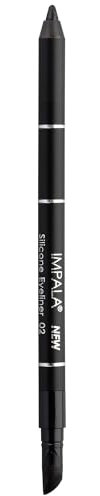 IMPALA | Wasserdichter Gel-Eyeliner mit Silikon, Dunkelgrauer Glitzerfarbton Nº 02 | Präziser Strich oder rauchiger Effekt | Leicht aufzutragende cremige Textur | Intensive und lang anhaltende