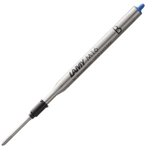 LAMY M16 Kugelschreiber-Großraummine aus Metall - Original Ersatzmine für alle Lamy Kugelschreiber Modelle - dokumentenecht - Strichbreite Breit in Tintenfarbe blau