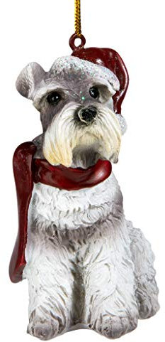Design Toscano Christmas Ornaments, Weihnachtszwergschnauzer Ferienhundeornamente