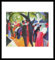 August Macke Spaziergang auf der Bruecke Poster Kunstdruck Bild im Alu Rahmen in schwarz 48x46cm