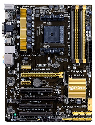 Asus A88X-Plus Mainboard Sockel AMD FM2+ (ATX, 4X DDR3 Speicher, VGA, 2X USB 3.0, 4X USB 2.0)