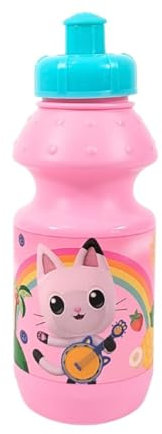 My sweety pop - Borraccia - Plastica - per bambini - asilo - scuola - vacanze - pasto - 18 cm - 350 ml - idratazione - idea regalo - Gabby's Dollhouse - blu/rosa