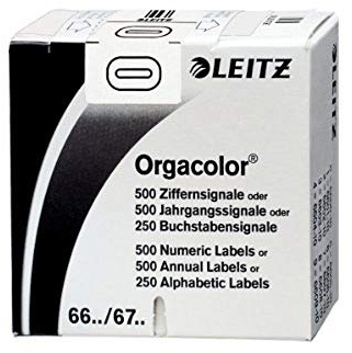 Leitz 66001000 Orgacolor Ziffernsignal 0, 500 Stück, weiss