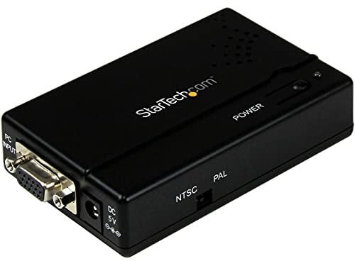 StarTech.com VGA2VID High Resolution VGA to Composite (RCA) or S-Video Converter, PC to TV Video Adapter, 1600 x 1200 RGB to TV