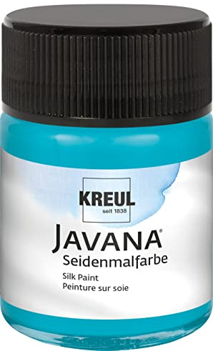 KREUL Javana Seidenmalfarbe 50 ml Lichtecht Wasserbasis Mischbar Ganzjährig Seidenmalerei Textilfarbe Stoffmalerei Kreativfarbe Türkis