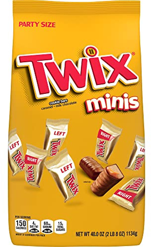 TWIX Caramel Minis Size Chocolate Cookie Bar Candy 40-Ounce Bag