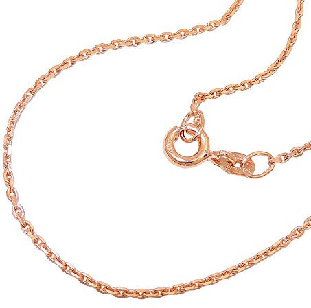 Schmuck Krone 1,1mm Ankerkette Kette Halskette Collier aus 585 Gold Rotgold 45cm Damen