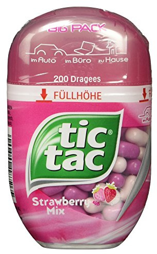 Tic Tac Strawberry Mix, Big Pack 200 Dragees, 98 g