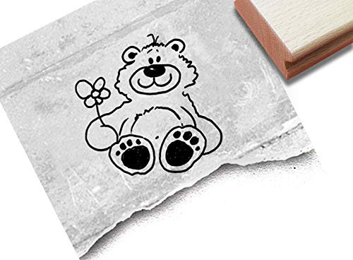 Stempel - Kinderstempel Tine TEDDY-BÄR - Motivstempel für Kita, Kinderzimmer und Schule - Bildstempel zum Malen und Basteln, für groß und klein - von zAcheR-fineT