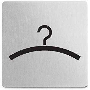 ZACK 50718 INDICI Hinweisschild Garderobe, Edelstahl matt