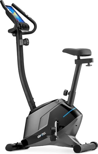 Gymtek XB1200 Heimtrainer Fahrrad, Magnetisches Ergometer für Zuhause mit 8 Widerstandsstufen, Touch-Pulsmessung, LCD-Display, Tablet-Halterung und verstellbarem Sitz, Indoor Fitnessgerät