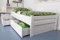 Einzelbett/Gästebett Easy Premium Line K1/1n inkl 2 Schubladen und 2 Abdeckblenden, 90 x 200 cm Buche Vollholz massiv weiß lackiert
