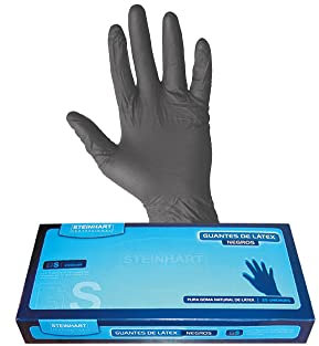Steinhart Guantes Latex Negro, Pequeño - 25 Unidades