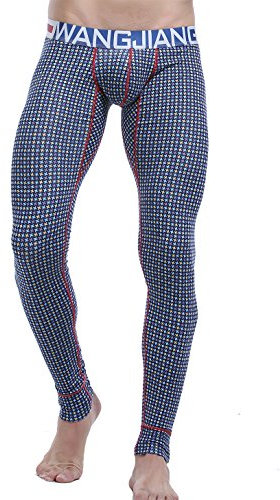 ARCITON Herren Leggings Thermounterwäsche Thermo Unterhose Lang Männer Warme Thermohose Winter L(Taille: 81cm-88cm) Blau Stern