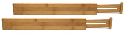 Lipper International 8896 Schubladenteiler aus Bambusholz, anpassbar, 2 Stück