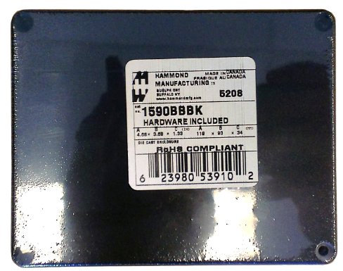 Hammond Electronics 1590BBBK Universal-Gehäuse aus Aluminiumdruckguss, schwarz, 119 x 94 x 34, 1 Stück