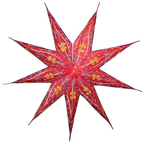 Freak Scene Papierstern - Weihnachtsstern - Stern 9zackig rot-blau-gelb - 60 cm