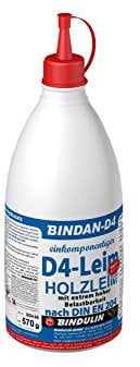 Bindulin D4 (1-Komponenten-D4-Leim) - Transparenter Kunstharzleim - Hitzebeständig - Für Holz - Dickflüssig - 570 Gramm