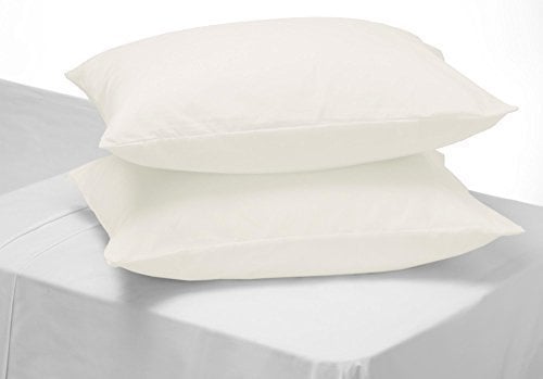 200 Thread Count 100% Combed Cotton Pair Housewife Pillow Cases in Ivory 51cm x 76cm