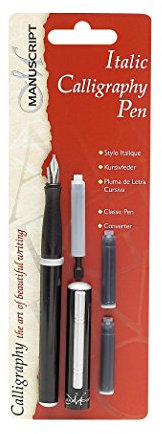 Manuscript Left Handed Nib Italic Pen, Black