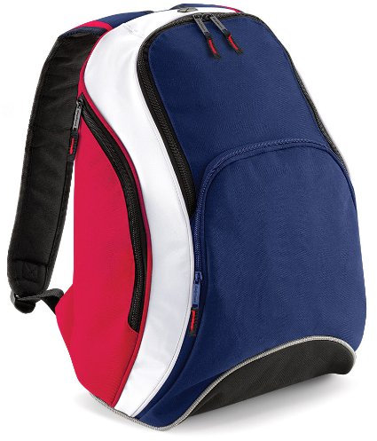 BagBase Teamwear Backpack, Größe:32 x 45 x 23 cm, Farbe:French Navy/Classic Red/White