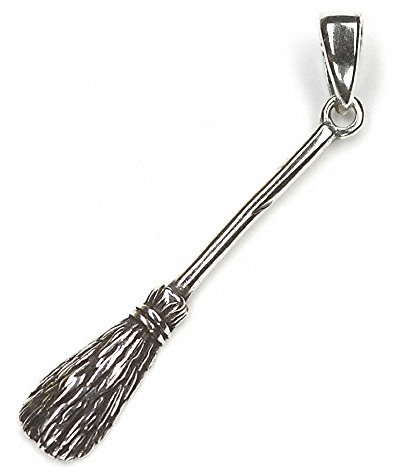 Drachensilber Hexenbesen Schmuck Anhänger 925 Sterling Silber Hexe Wicca Kettenanhänger Schmuck