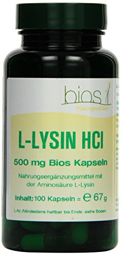 Bios L-Lysin HCI 500 mg, 100 Kapseln, 1er Pack (1 x 67 g)