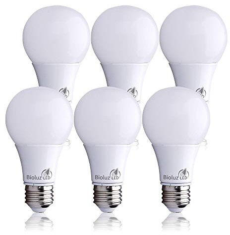 Bioluz LED 6-pack A19 Eco Series standard LED light bulbs, White, E26, 6.00 wattsW 120.00 voltsV